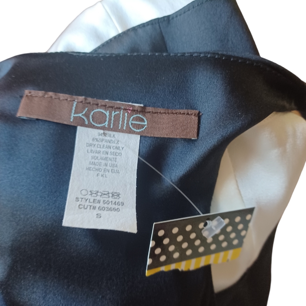 Karlie Womens Sleeveless Silk Pencil Sheath Dress Ruffled Tiers Size Small - Picture 10 of 10
